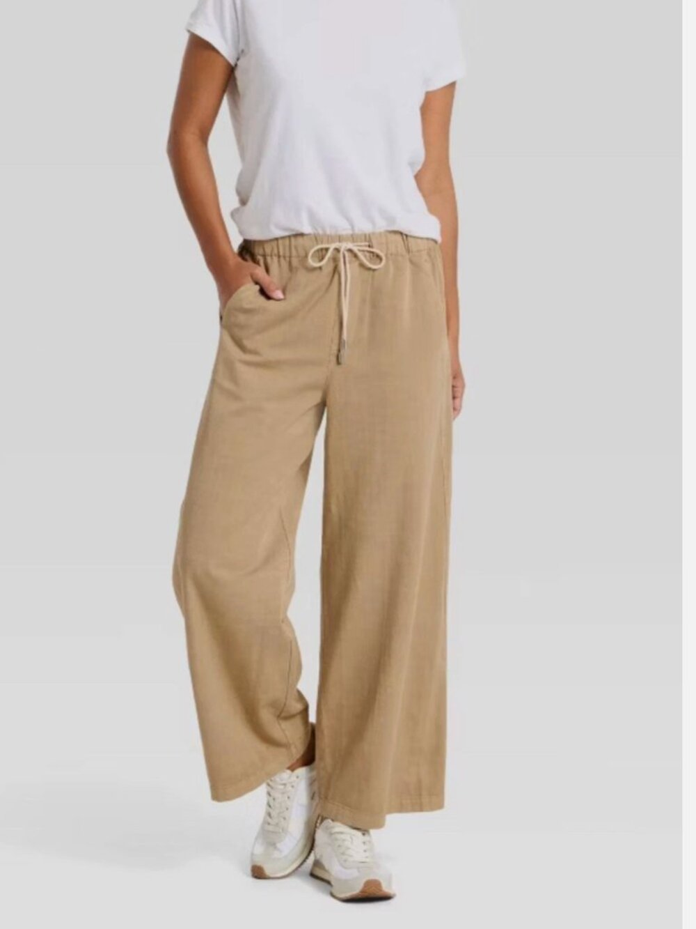 Universal Thread Tan High-Rise Ankle Pull-On Pants L